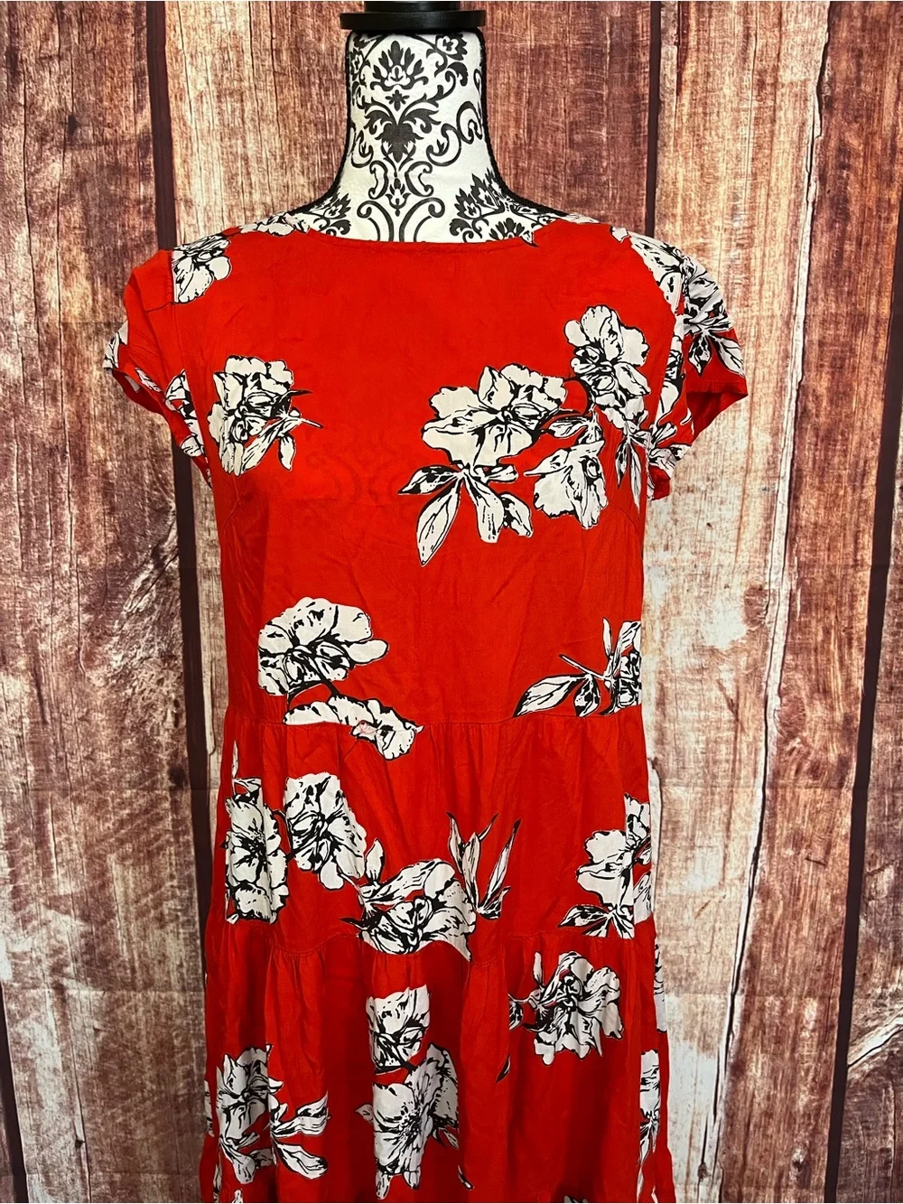 Free People | NWT Red Floral Backless Midi Dress - Picture 3 of 10